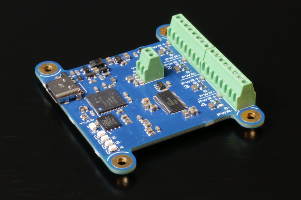 4ch差動マイクロボルト精密ADC 小型USBモジュール PW-YOC-028
